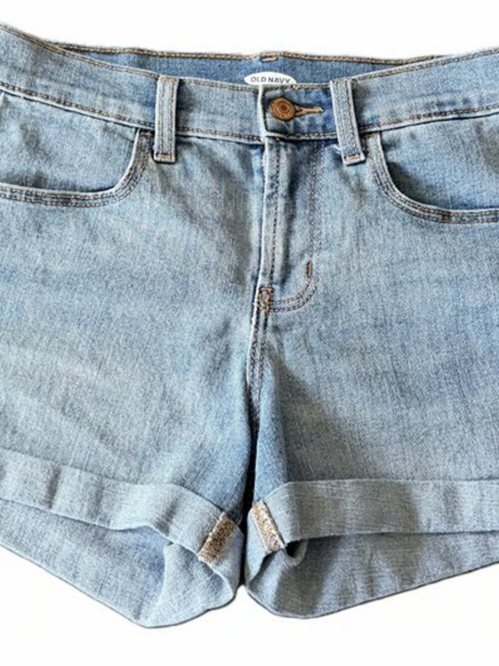 Old Navy Women’s Cuffed Light Wash Mid Rise Denim Shorts Size 0